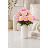 MD Aspiz Flowers Yapay Çiçek 10lu Lüks pembe Gerbera Demeti 40 Cm ( Saksısız ) Bitki Gelin Buketi papatya çelenk