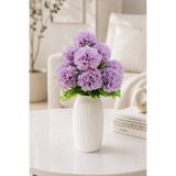 MD Aspiz Flowers Yapay Çiçek 10lu Lüx lila kasımpatı Demeti 45 cm ( Saksısız ) top krizantem Bitki Gelin Buketi karanfil kartopu