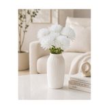 MD Aspiz Flowers Yapay Çiçek 7li Lüx beyaz krizantem Demeti 42 cm ( Saksısız ) Bitki Gelin Buketi karanfil kasımpatı