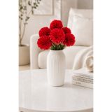 MD Aspiz Flowers Yapay Çiçek 7li Lüx Kırmızı krizantem Demeti 42 cm ( Saksısız ) Bitki Gelin Buketi karanfil kasımpatı