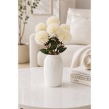 MD Aspiz Flowers Yapay Çiçek 7li Lüx krem krizantem Demeti 42 cm ( Saksısız ) Bitki Gelin Buketi karanfil kasımpatı