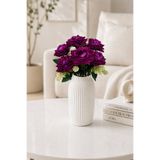 MD Aspiz Flowers Yapay Çiçek 7Li Lüx Mor Kadife Gül Demeti ( Saksısız ) Dekoratif Bitki Gelin Buketi