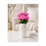 MD Aspiz Flowers Yapay Çiçek 7Li Lüx Pembe Kadife Gül Demeti ( Saksısız ) Dekoratif Bitki Gelin Buketi