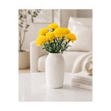 MD Aspiz Flowers Yapay Çiçek 7li Lüx Sarı karanfil Demeti 42 cm ( Saksısız ) Bitki Gelin Buketi krizantem kasımpatı