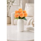 MD Aspiz Flowers Yapay Çiçek 7li Lüx turuncu kasımpatı Demeti 42 cm ( Saksısız ) top krizantem Bitki Gelin Buketi karanfil kartopu