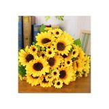MD Aspiz Flowers Yapay Lüx Ayçiçeği Demeti 7Li (SAKSISIZ) Aranjmanlı Ay Çiçeği Buketi Büyük papatya Sarmaşık Gelin