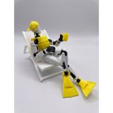 M&D Design Dummy 13 Yaz Sezonu Plaj Seti - Dummy 13 ,şezlong, Can Yeleği, Palet ve Şapkalı Hareketli Figür