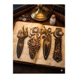 MD Design Harry Potter Temalı 3D Kabartmalı Kitap Ayracı Seti - 16 cm (4 Adet)