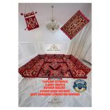md home carpet Anadolu Desenli Şark Köşesi Yer Minderi Takımı 10 CM KALINLIK– Sert Çökmeyen Minder Takımı -22 Parça
