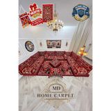 md home carpet Anadolu Desenli Şark Köşesi Yer Minderi Takımı 10 CM KALINLIK– Sert Çökmeyen Minder Takımı -22 Parça