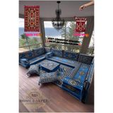 md home carpet Şark Köşesi Minder Takımı | Yer , Sırt Minderi, Etnik Desen, Salon ve Ev İçin 17 Parça Süngerli
