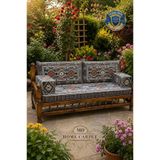 md home carpet Şark Köşesi Sedir Takımı 204 cm Ahşap Çam Ağacı 6 Parça Süngerli Yıkanabilir Kılıflı