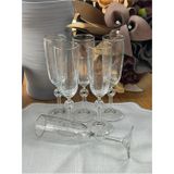 MD MİMOZA DEKOR Kristal Kahve Yanı Flüt Su Bardağı / Platin / Sunum / Soda Bardağı / Kadeh / 6 'lı / 150 ML