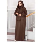 Md Taşıma Çantalı Tesettür Namaz Elbisesi Kahve - Standart