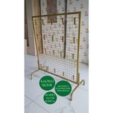 Md Vitrin Dekorasyon Ayaklı Tel Pano 80X100 cm Gold Renk 4x4 Sk Telli 20 Adet 15 cm Kanca Dahil