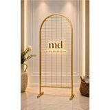 MD Vİtrin Dekorasyon GOLD STATİK BOYALI OVAL AYAKLI TEL PANO RAF METAL STANDI 90X190 (DAYANIKLI A KALİTE ÜRETİMDİR)