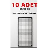 MD Vitrin Dekorasyon Sık Telli Tel Raf - Siyah Renkli Tel Pano Stand, Duvar Askılığı, Telefon ve Züccaciye Raf 60X150 cm 10 Adet