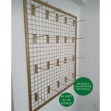 Md Vitrin Dekorasyon Tel Pano 80X100 cm Duvara Monte 4x4 Sk Telli Renk Gold 20 Adet 15 cm Kanca Dahil