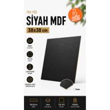 MDesign 4 Adet Tek Yüzü Siyah MDF Plaka 38x38 cm 3 mm Ahşap Levha Lazer Kesim Hobi Pasta Altlığı ve Dekor Çalışmaları İçin