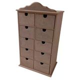 Mdf 10 Çekmeceli Boyanabilir Takı, Aksesuar Dolabı