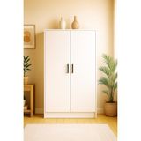 MDF 2 Kapaklı Yüklük Dolap | 180×90×50 cm | Beyaz – Çok Amaçlı Gardrop