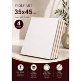 Mdf - 35X45CM 3mm 4 Adet Beyaz Lam Mdf Plaka - Hobi, Pasta Altlığı, Maket, Resim Paleti - Feoly A - Çok Renkli