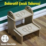 Mdf Basamak Tabure Çocuk Bebek Banyo Wc Lavabo Merdiven Yükseltici Eğitici Kaymaz Taban Montessori