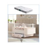 Mdf Beşik, Krem Dünya Çekmeceli Büyüyen Sallanan Beşik 80X130 - 1 Adet 80X130 Comfort Yatak