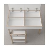 Mdf Çocuk Aktivite Masası, Açılabilir Kapaklı, Ergonomik Tasarım, 1 ve 1 Masa, Beyaz - Abanoz - Option-1