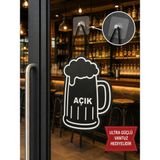 Mdf Kapı Tabelası Cafe Açık Kapalı Çift Yönlü Mağaza Dükkan Ofis Açık Kapalı Yazısı (15X20 Cm)