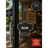 Mdf Kapı Tabelası Restaurant Açık Kapalı Çift Yönlü Mağaza Dükkan Ofis Açık Kapalı Yazısı (15X20 Cm)