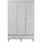 Mdf Malzeme Aqua White 3 Kapılı Bebek Odası Dolap - Beyaz