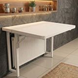 Mdf Petek Üstü Duvara Monte Katlanır Masa - Beyaz - 125x60