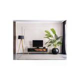Mdf Şömineli Siyah Tv Ünitesi Tv Sehpası