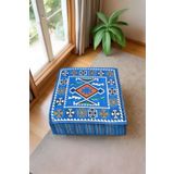 mdhomecarpet Otantik Şark Köşesi Halı Kumaşlı Orta Sehpa 60x60 cm 20 CM Yükseklikli Sert Süngerli Masa Özel Yapım
