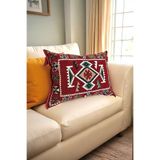 mdhomecarpet Şark köşesi Desenli Dekoratif Halı kilim Kaplamalı Şişme Kırlent 42x60 - Otantik Ev Dekorasyonu