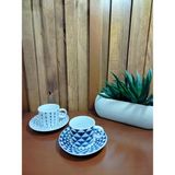 MDK Life Home Trin Porselen 2'li Kahve Fincan Takımı 80 ml Lacivert - 2 Adet
