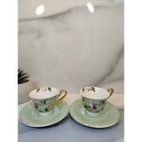 MDK Life Vanilla New Bone China kahve Fincanı 2 Kişilik Açık Yeşil - 1 Adet - 100 ml