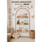 mdmetadesign Dekoratif Kayın Renk Duvar Çercevesi (onca upon a tıme yazısı)
