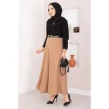 MDS Mevlana Tesettür Etek Camel - 48