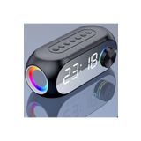 MDS RGB LED Işıklı Bluetooth Hoparlör Dijital Alarm Saat FM Radyo MP3 Destekli Şarjlı
