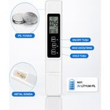 MDSTECH 3'ü 1 Arada Dijital Tds Ec Su Kalitesi Ölçüm Cihazı Ppm ve Sıcaklık Ölçer LCD Ekran Su Test Cihazı - Beyaz