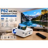 MDSTECH P62 WiFi Mini Projektör 1080P Full HD Destekli 5W Hoparlör | 1280x720 HD Çözünürlük, iOS Android Yansıtma, HDMI USB VGA AV, Kablosuz Bağlantı, Taşınabilir Tasarım