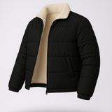 Mdueni Erkek Kışlık Içi Kürklü Su ve Rüzgar Geçirmez Şişme Mont Ceket - Siyah - 2XL