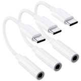 MDZBG USB-C - 3,5 mm Kulaklık Jak Adaptörü, 3 Paket USB C - Aux Ses Dongle Kablo Kablosu iPhone 15 16 Serisi, iPad Pro, Galaxy S23/S22 Ultra Kulaklık Adaptörü ile Uyumlu