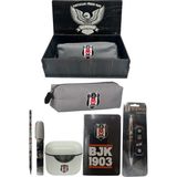 Me Çanta Beşiktaş Orjinal Lisanslı Beyaz Air Kalemtraş Ahşap Kutulu 6'lı Kırtasiye Seti - Gri