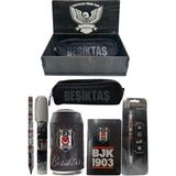 Me Çanta Beşiktaş Orjinal Lisanslı Siyah Kutu Kalemtraş Ahşap Kutulu 6'lı Kırtasiye Seti - 000-Siyah