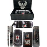 Me Çanta Beşiktaş Orjinal Lisanslı Siyah Kutu Kalemtraş Ahşap Kutulu 6'lı Kırtasiye Seti - Siyah - Gri