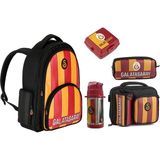 Me Çanta Galatasaray Lisanslı Çubuklu Forma Temalı Okul Çanta Seti 5 Parça Su Geçirmez Polyester Malzeme