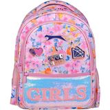 Me Çanta Slazenger Kids Üç Bölmeli Kız Çocuk Pullu Ilkokul Sırt Çantası Pembe - Pembe - Mavi